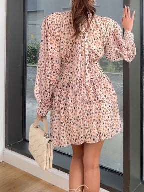 High Waist Floral Mini Dress