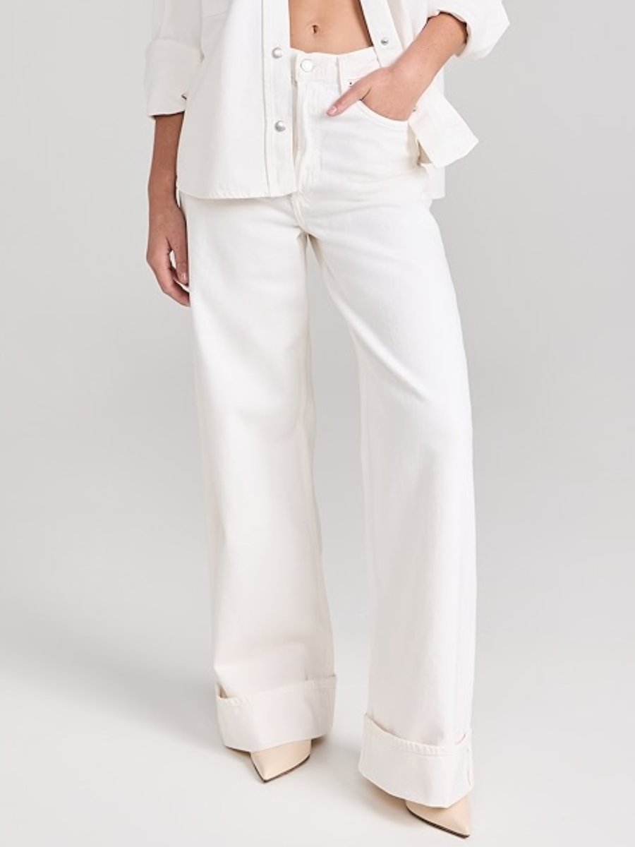 White Wide-leg Pants