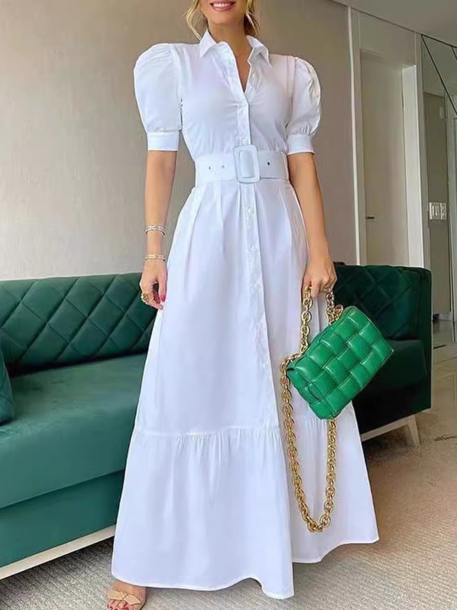 Long Short Sleeve Swing Dress