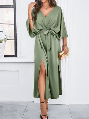 Elegant V-neck Loose Dress