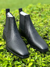 Chelsea Short Boots Mid-cut Leather Boots Men's Black Trendy Shoes
