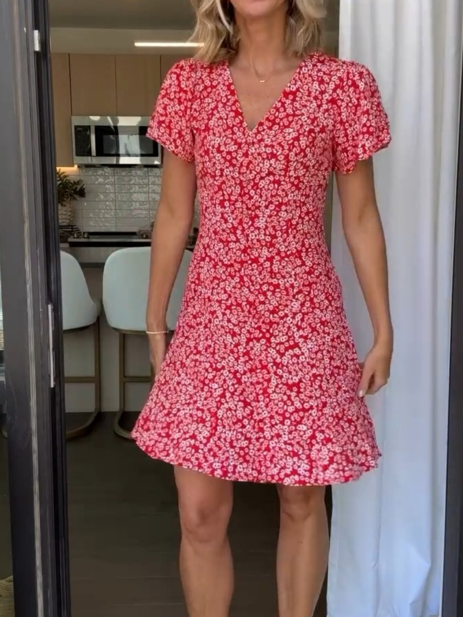 Red Printed Dress