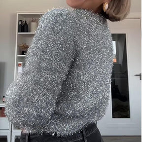 Crewneck Tinsel Sweater