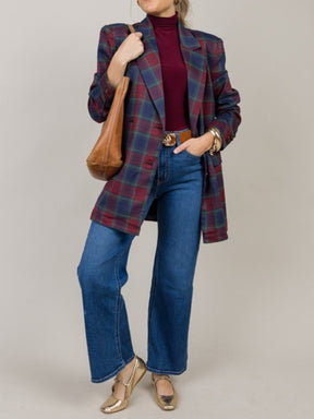 Plaid Double Breasted Blazer