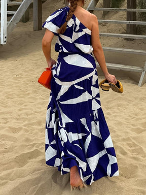 The Blue Printed Vacation Dress