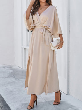 Elegant V-neck Loose Dress