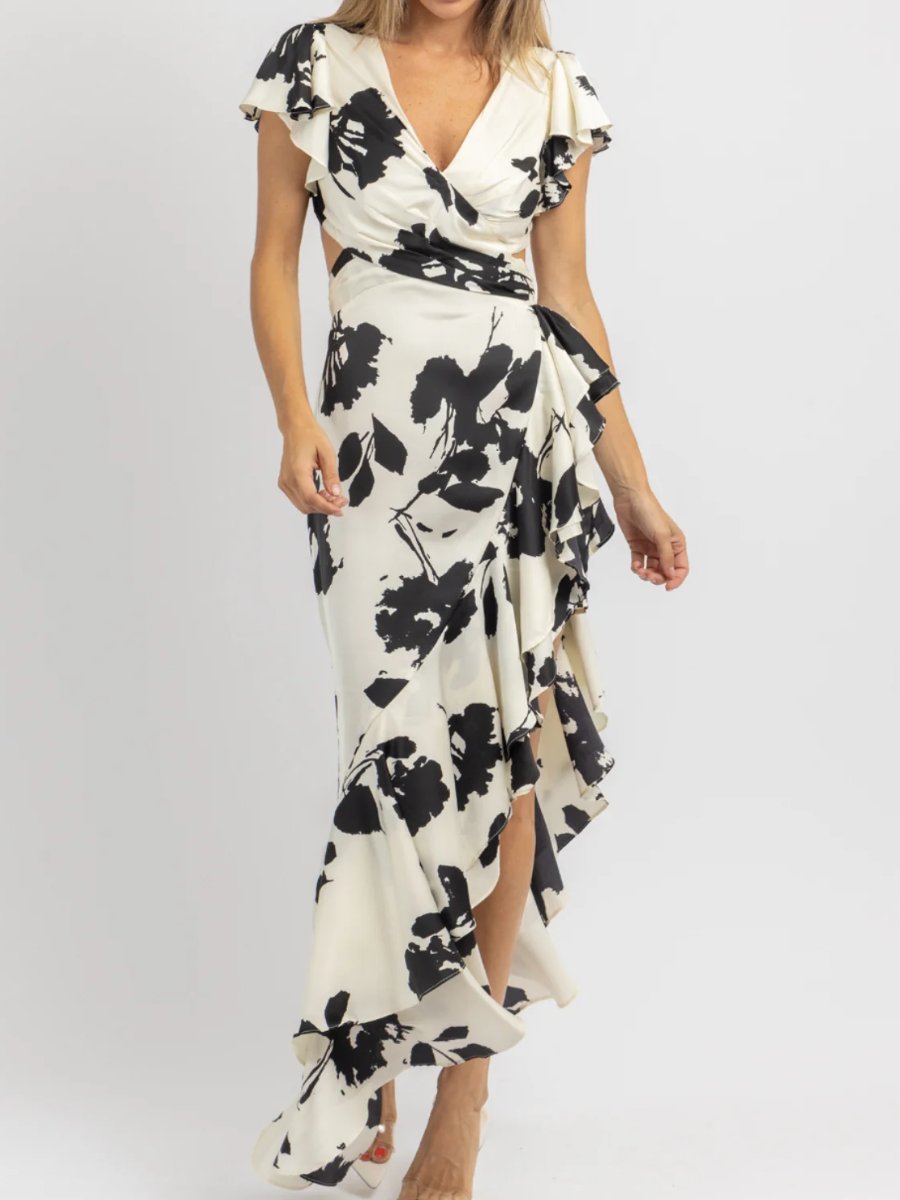 Lvory Printed Long Dress