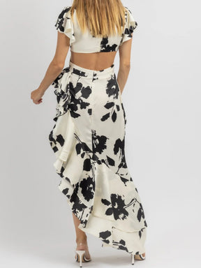 Lvory Printed Long Dress