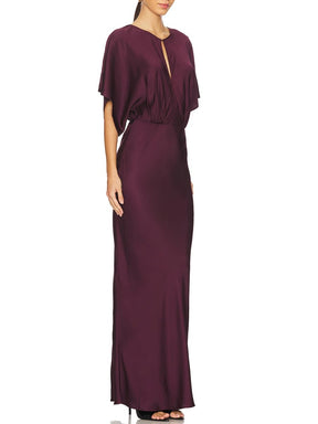Satin Waist Slim Maxi Dress