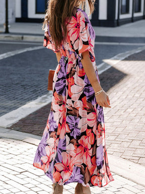 Sexy High Waist Fashion Printed Slit Dress