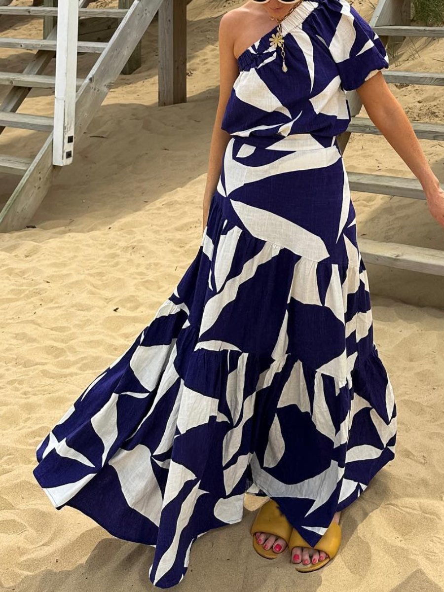 The Blue Printed Vacation Dress