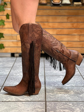 Women's Chunky Heel Large Size Long Tassel Boots