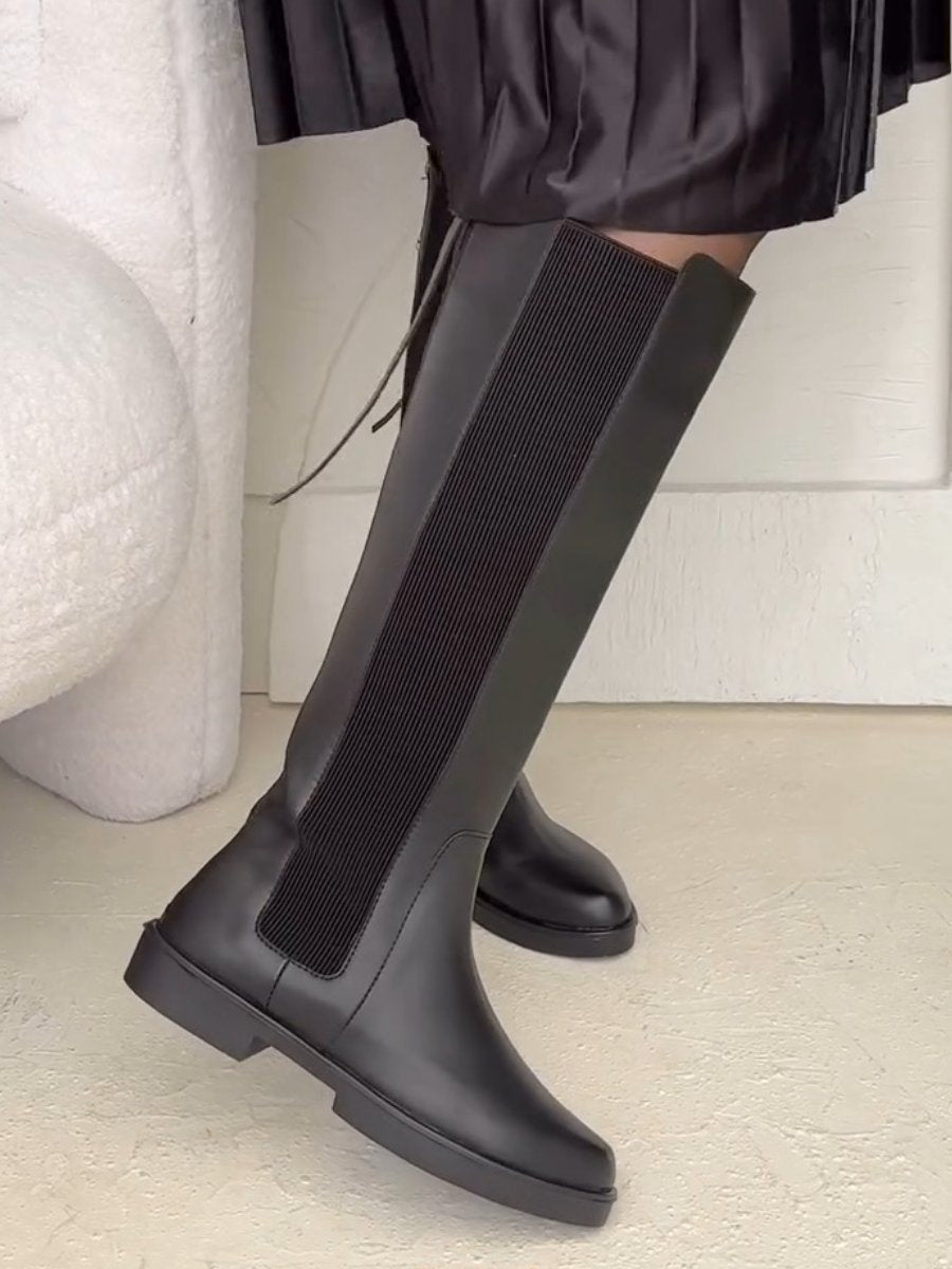 British Style Knight Boots with Rear Zipper and Knee-high Boots