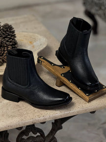 Men's Round Toe Black Martin Boots