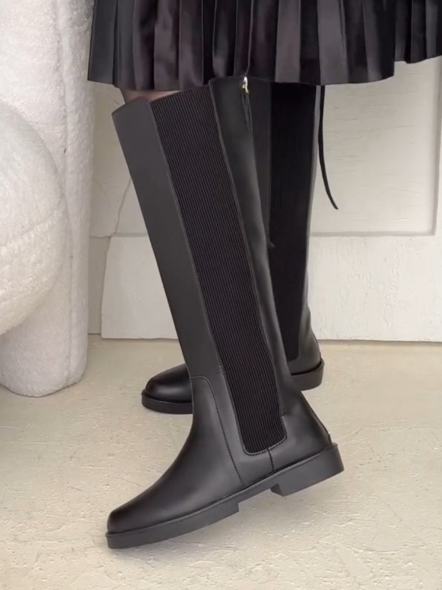 British Style Knight Boots with Rear Zipper and Knee-high Boots