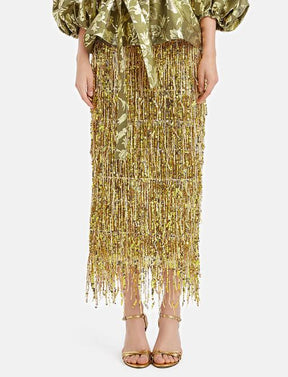 Holiday Fringed Sequin Skirt