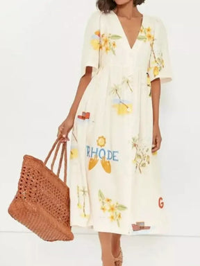 Loose Printed Vacation Dress