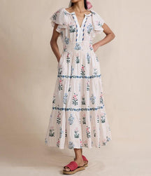 Stripe & Floral Midi Dress
