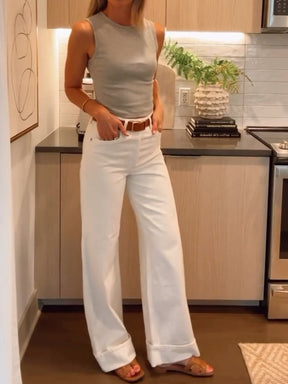 White Wide-leg Pants