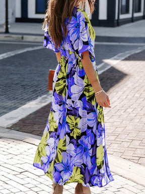 Sexy High Waist Fashion Printed Slit Dress