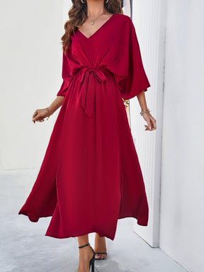 Elegant V-neck Loose Dress