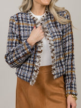 Plaid Tweed Fringe Jacket