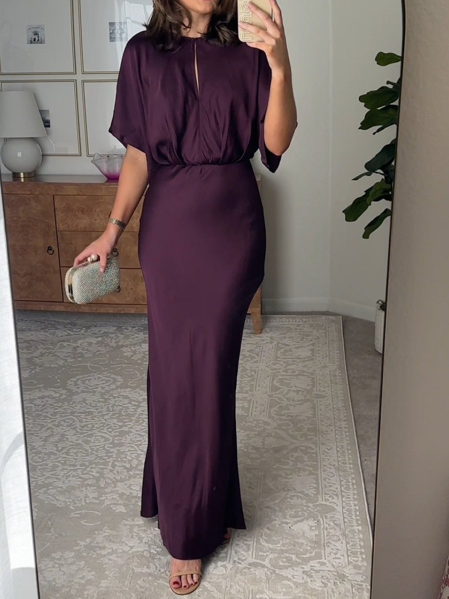 Satin Waist Slim Maxi Dress