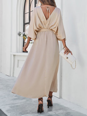 Elegant V-neck Loose Dress